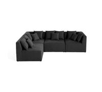Amalfi - canapé modulable d'angle réversible - 4 places - en tissu - Gris foncé Gris foncé
