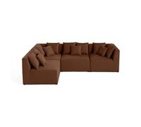 Amalfi - canapé modulable d'angle réversible - 4 places - en tissu - Terracotta Terracotta