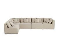 Amalfi - canapé modulable d'angle réversible - 5 places - en tissu - Beige Beige
