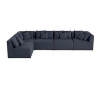 Amalfi - canapé modulable d'angle réversible - 5 places - en tissu - Bleu Bleu