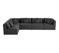 Amalfi - canapé modulable d'angle réversible - 5 places - en tissu - Gris foncé
