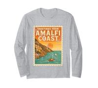 Amalfi Coast Carte postale vintage coucher de soleil Italie Esthétique Voyage Manche Longue