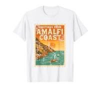 Amalfi Coast Carte postale vintage coucher de soleil Italie Esthétique Voyage T-Shirt
