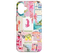 Amalfi Coast Italy Positano Vintage Collage Art Coque pour iPhone 16 Plus