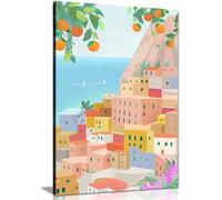 Amalfi Impression sur toile encadrée, images pour décoration d'intérieur, chambre à coucher, salon et salle de bain, 76 x 51 cm
