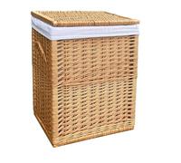 Amalfi Panier à linge rectangulaire en osier avec couvercle et doublure amovible (XL, naturel)