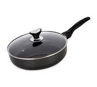 Amal's Home and Kitchen Poêle à frire antiadhésive avec couvercle, poêle à induction antiadhésive, sauteuse avec couvercle, wok avec couvercle antiadhésif