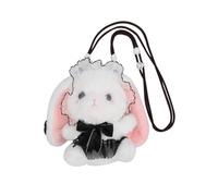 Amamcy Sac à bandoulière en peluche pour femmes et filles, petit animal duveteux, poupée panda tigre en peluche, sac à main mignon, Lapin noir, Taille unique