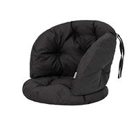 Amanda Coussin fauteuil rotin, coussin fauteuil jardin, coussin de chaise, coussin chaise cocon, coussin banc de jardin - Noir