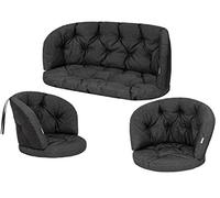 Amanda Coussin fauteuil rotin, coussin fauteuil jardin, coussin de chaise, coussin chaise cocon, coussin banc de jardin - Noir
