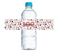 Amanda Creation Confettis or rose à pois pour 100e anniversaire - 20 étiquettes autocollantes étanches de 4,4 x 21,6 cm