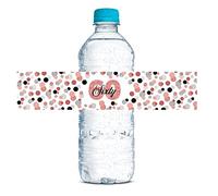 Amanda Creation Confettis or rose à pois pour 60e anniversaire - 20 étiquettes autocollantes étanches de 4,4 x 21,6 cm