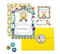 Amanda Creation Go The Extra Mile Transportation Kit de porte-cartes cadeau pour chauffeur de bus scolaire 12,7 x 17,8 cm avec enveloppes et autocollants assortis