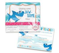 Amanda Creation Happy Mail! Shark Teacher Mail pour étudiants - 30 cartes postales à remplir de 10,2 x 15,2 cm JAW-Quelques nouvelles à partager des cartes de Brag Notes positives en vrac à envoyer à