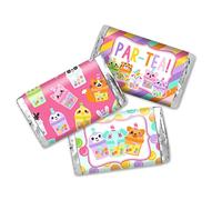 Amanda Creation Let's Par-tea Lot de 45 mini étiquettes autocollantes pour fête d'anniversaire sur le thème du thé à bulles - 45 étiquettes de 3,6 x 6,6 cm - Idéal pour les cadeaux de fête