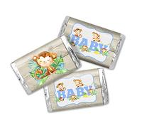 Amanda Creation, Lot de 45 mini étiquettes autocollantes à l'aquarelle pour fête prénatale, 3,6 x 6,6 cm