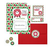 Amanda Creation Right on Target Happy Holidays Kit de porte-cartes cadeau sur le thème de la cible 10,2 à 12,7 x 17,8 cm avec enveloppes et autocollants assortis