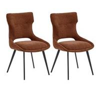 AMANDA - Lot de 2 Chaises Tissu Coloris Terracotta - Altobuy Rouge G