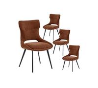 AMANDA - Lot de 4 Chaises Tissu Coloris Terracotta -