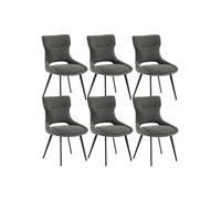 AMANDA - Lot de 6 Chaises Tissu Coloris Gris Anthracite -
