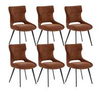 AMANDA - Lot de 6 Chaises Tissu Coloris Terracotta -
