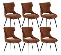 AMANDA - Lot de 6 Chaises Tissu Coloris Terracotta - Altobuy Rouge G