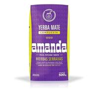 Amanda Yerba Maté Hierbas Serranas 500 g | Maté Argentine Hierbas Serranas | Herbes Yerba Maté à la menthe et au poléo | Maté feuilles en vrac 0,5 kg
