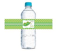 AmandaCreation Lot de 20 étiquettes autocollantes étanches pour bouteille d'eau Motif pois dans une capsule 4,4 x 21,6 cm