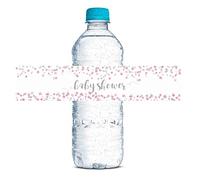 AmandaCreation Lot de 20 étiquettes autocollantes étanches pour bouteille d'eau Rose et argent 4,4 x 21,6 cm