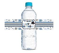 AmandaCreation Lot de 20 étiquettes autocollantes imperméables pour bouteille d'eau sur le thème du patinage sur glace pour garçons, 4,4 x 21,6 cm