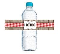 AmandaCreation Lot de 20 étiquettes autocollantes pour bouteille d'eau sur le thème « I Do BBQ » 4,4 x 21,6 cm