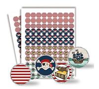 AmandaCreation, Lot de 300 étiquettes autocollantes en forme de carte au trésor de pirate pour enfants, dimensions 1,9 cm pour les baisers en chocolat par AmandaCreation, idéales pour les cadeaux de fête, les friandises, les joints d'enveloppe et les sacs à friandises