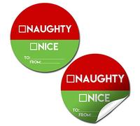 AmandaCreation Lot de 40 étiquettes autocollantes avec inscription « Naughty or Nice Christmas Holiday Thank You » 5,1 cm