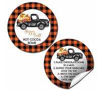 AmandaCreation Lot de 40 étiquettes autocollantes en forme de bombe de cacao Orange et noir 5,1 cm