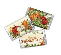 AmandaCreation Lot de 45 étiquettes autocollantes à motif citrouilles aquarelles sur le thème de l'automne, de l'Action de grâce, 3,6 x 6,6 cm