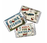 AmandaCreation Lot de 45 étiquettes autocollantes miniatures pour fête d'anniversaire Motif barres chocolatées 3,6 x 6,6 cm