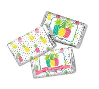 AmandaCreation Lot de 45 étiquettes autocollantes pour fête d'anniversaire Motif tropical comme un ananas 3,6 x 6,6 cm