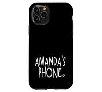 Amanda's Phone Nom personnalisé Amanda Blanc Noir Coque pour iPhone 11 Pro