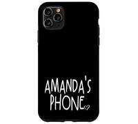Amanda's Phone Nom personnalisé Amanda Blanc Noir Coque pour iPhone 11 Pro Max