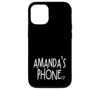 Amanda's Phone Nom personnalisé Amanda Blanc Noir Coque pour iPhone 12/12 Pro