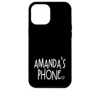 Amanda's Phone Nom personnalisé Amanda Blanc Noir Coque pour iPhone 12 Pro Max