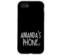 Amanda's Phone Nom personnalisé Amanda Blanc Noir Coque pour iPhone SE (2020) / 7 / 8