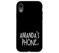 Amanda's Phone Nom personnalisé Amanda Blanc Noir Coque pour iPhone XR