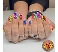 Amande Faux Ongles Coloré Dégradé Sur Ongles Faux Adhésifs Sur Les Ongles Faux Adhésifs Sur Dessins Français Presse Ongle Cercueil Amande French Nail