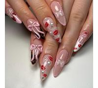 AMANDE PRESSE SUR LES NOURS Les Faux Ongles Brillants Sur 12 Tailles 24% Conseils Français Pour Décorations De Bricolage Conception De Faux Ongles