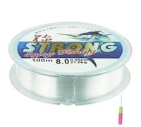 AMANDELIZABE 100 mètres de fil de pêche transparent en nylon monofilament, 0,5 mm, solide et durable, adapté à la pêche et au bricolage