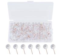 AMANDELIZABE 110 punaises Transparentes, à tête Ronde, en Plastique avec Pointe en Acier, avec Boîte de Rangement pour Tableau d'affichage, Bureau, École, Maison