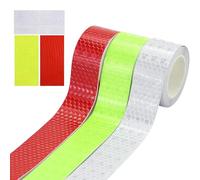 AMANDELIZABE Bande réfléchissante autocollante, 3 rouleaux/3 m, découpable, bande réfléchissante, forte réflexion, bande réfléchissante pour la sécurité routière - 2,5 cm de large