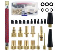 AMANDELIZABE Kit adaptateur de valve de vélo, tous les adaptateurs de valve de vélo, adaptateur de valve de voiture et adaptateur de valve française avec boîte de tri, adaptateur de pompe à air,