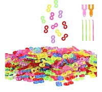 AMANDELIZABE Loom Lot de 700 fermoirs en plastique colorés en forme de S pour bracelet